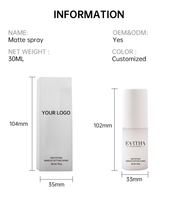 Mini Long-Lasting Matte Setting Spray – Oil Control, Shine-Free Finish, 24-Hour Wear, Weightless Formula for Flawless Makeup - Image 3
