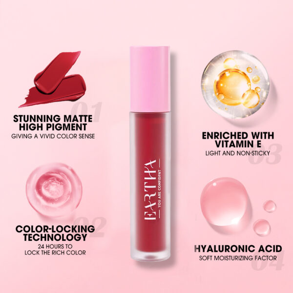 lip gloss-pink long-lasting without smudging misty velvet - Image 5