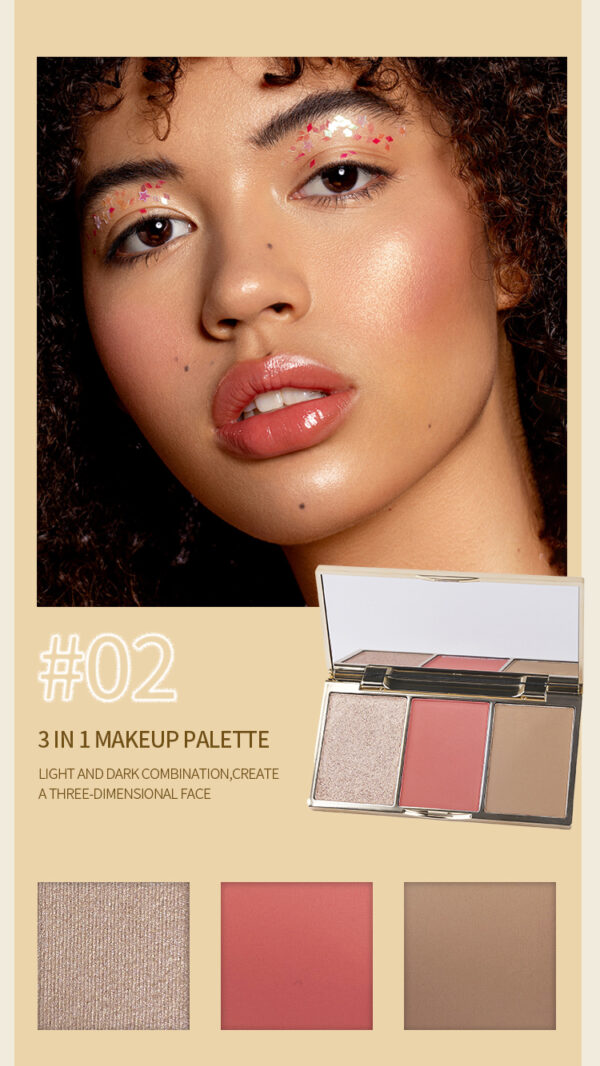 3 in 1 makeup plate,powder blush ,highlighter ,bronzer - Image 4