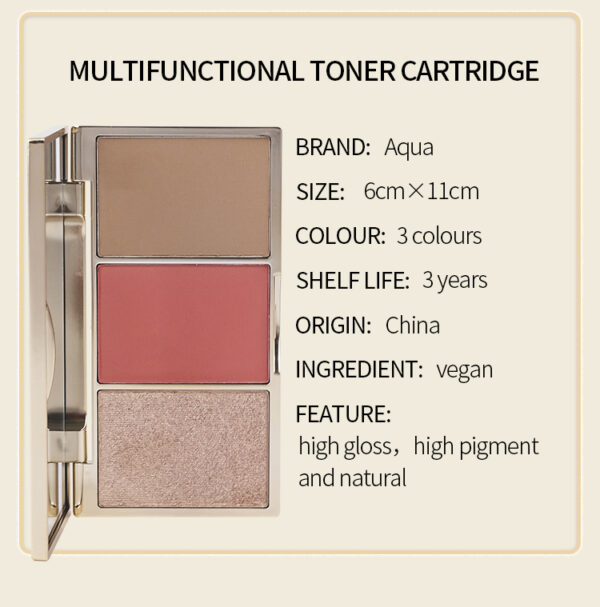 3 in 1 makeup plate,powder blush ,highlighter ,bronzer - Image 7