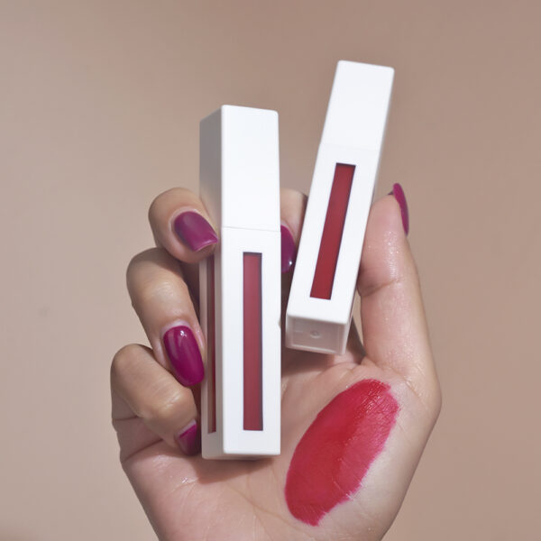 White square, matte, long-lasting, multiple colors, customized, waterproof lip glaze