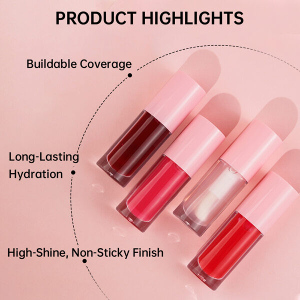 Pink, cute, multiple color options, Buildable Coverage Lip Oil - Image 5