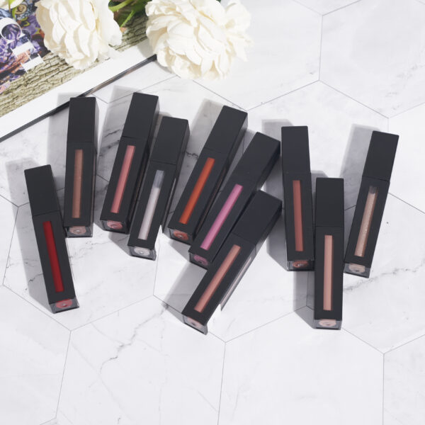 Black square, matte, long-lasting, high pigment, waterproof lip glaze - Image 5