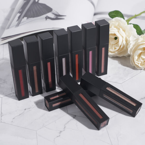Black square, matte, long-lasting, high pigment, waterproof lip glaze - Image 4