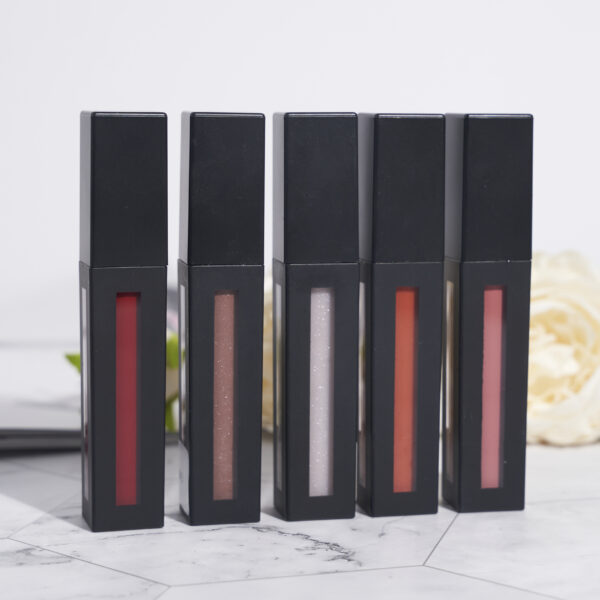 Black square, matte, long-lasting, high pigment, waterproof lip glaze
